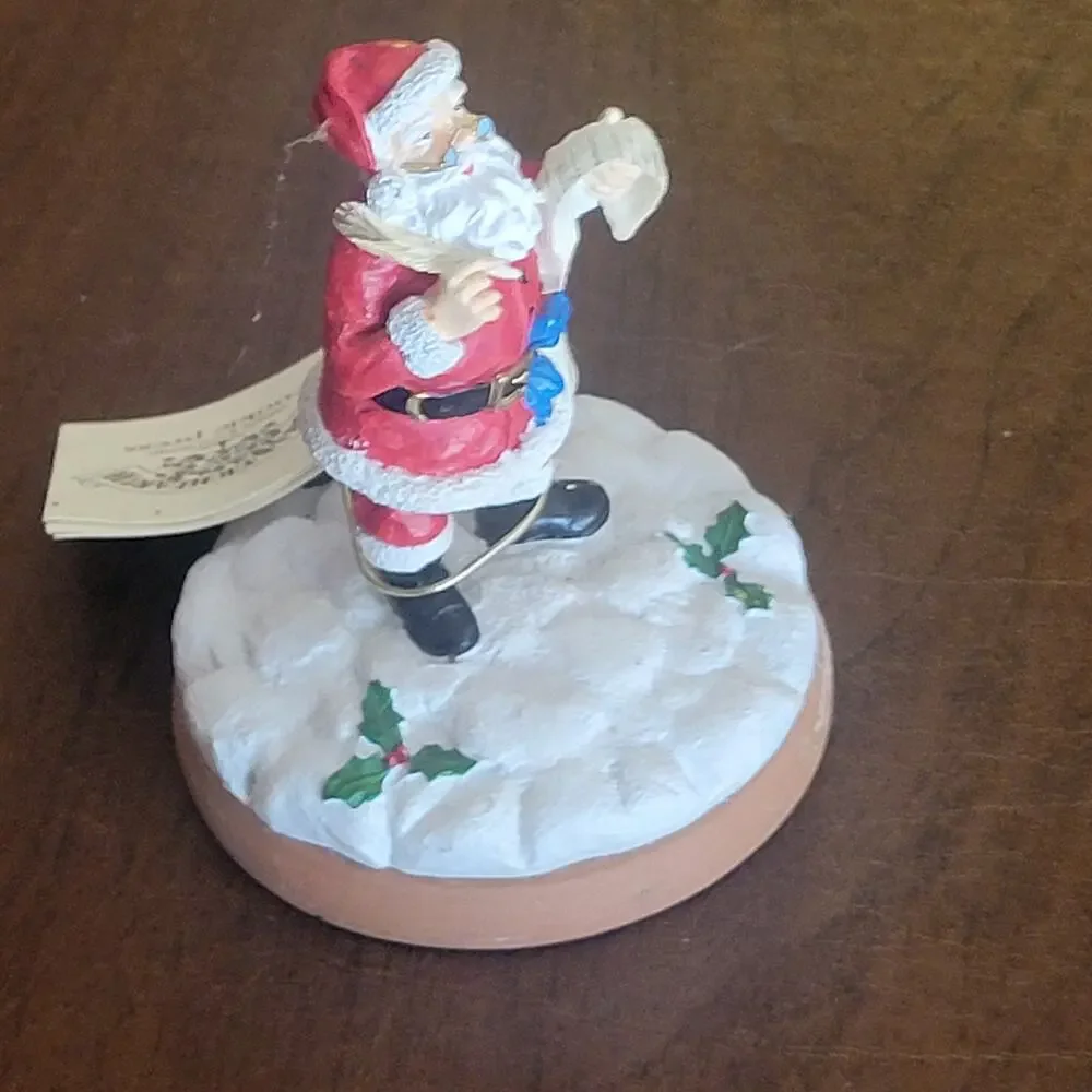 Vtg 1997 Shaker Hearth Santa Claus with List Christmas Cookie Press Clay Figure
